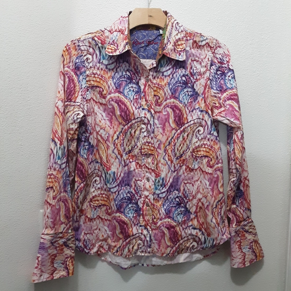 Robert Graham Paisley Watercolor Button Long Sleeve